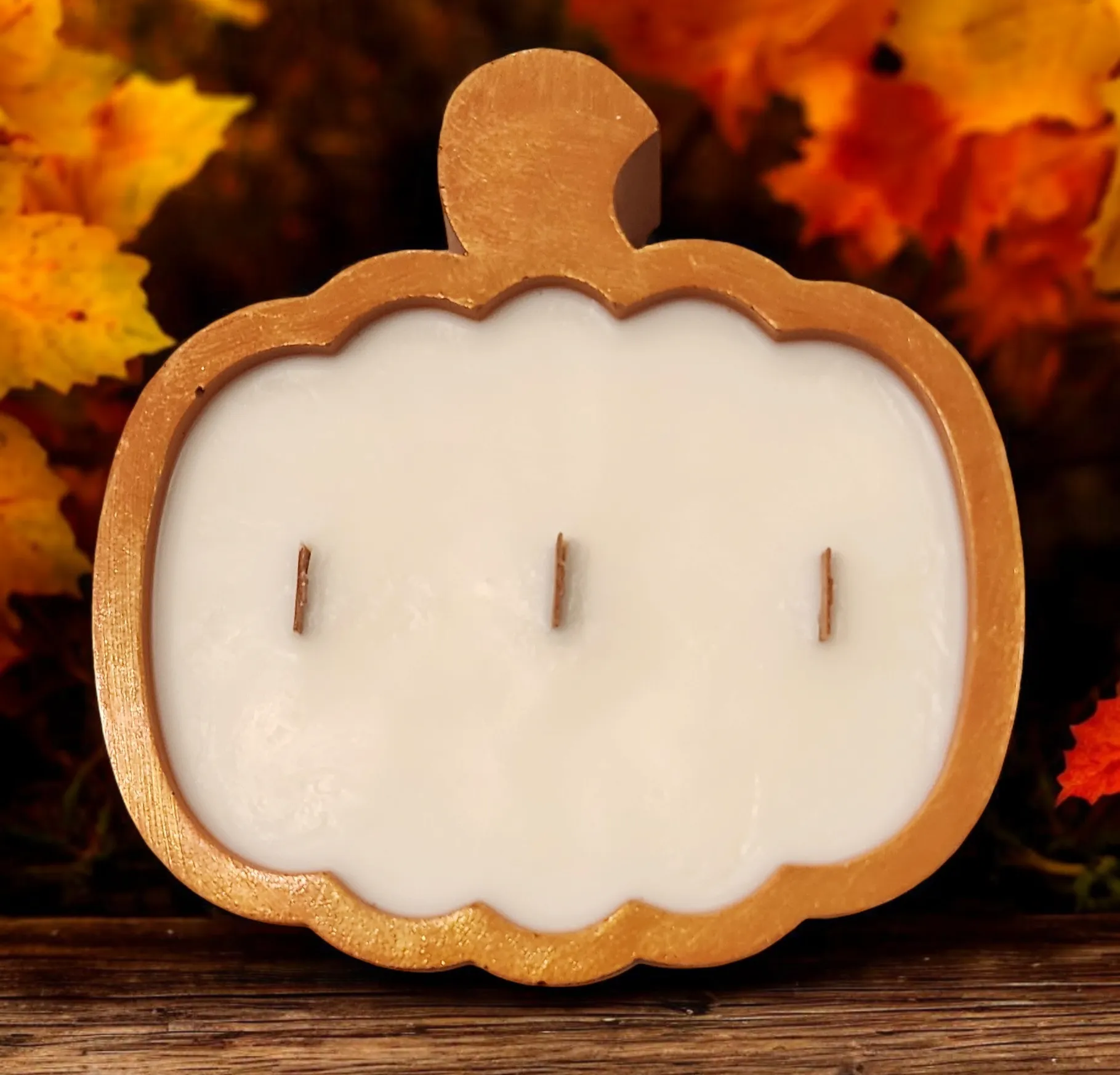 Brindle Bowl Pumpkin Scented Soy Candle Bowl Golden Orange-15 oz