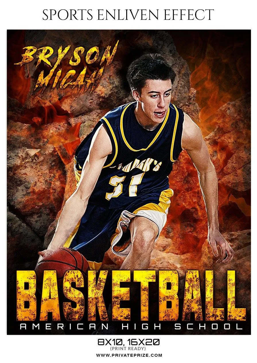 Bryson Micah - Basketball Sports Enliven Effect Photography Template