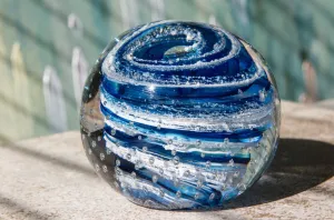 Bubble Twist Paperweight with Cremation Ash