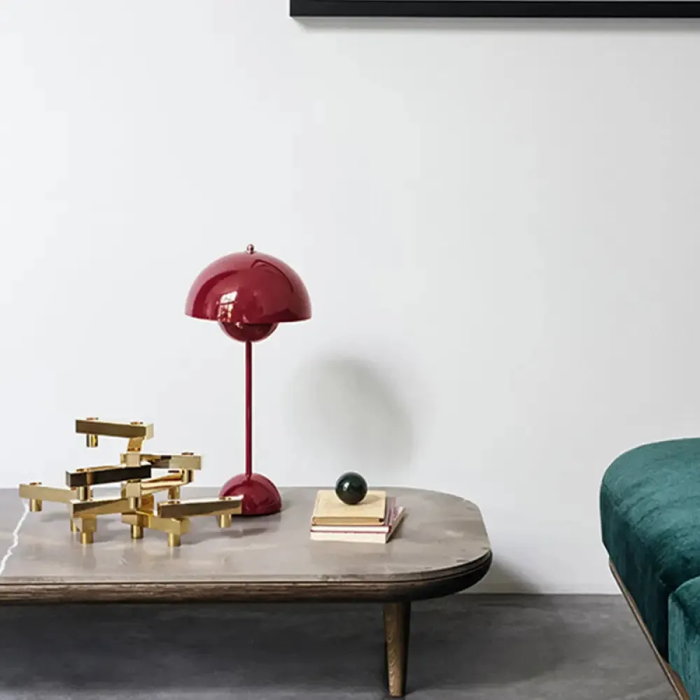 Bud Shaped Metallic Table Lamp with 2 Heads - Postmodern Style Nightstand Lighting
