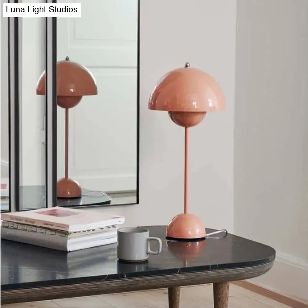 Bud Shaped Metallic Table Lamp with 2 Heads - Postmodern Style Nightstand Lighting