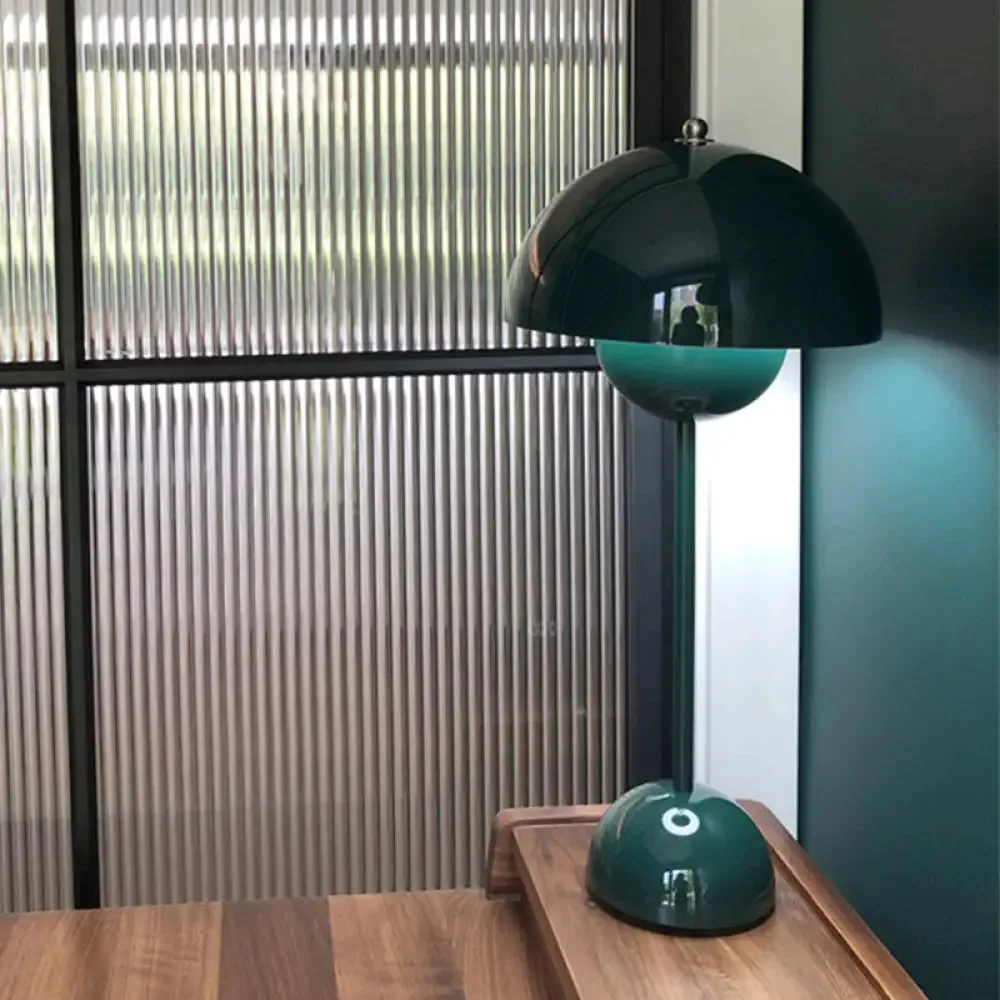 Bud Shaped Metallic Table Lamp with 2 Heads - Postmodern Style Nightstand Lighting