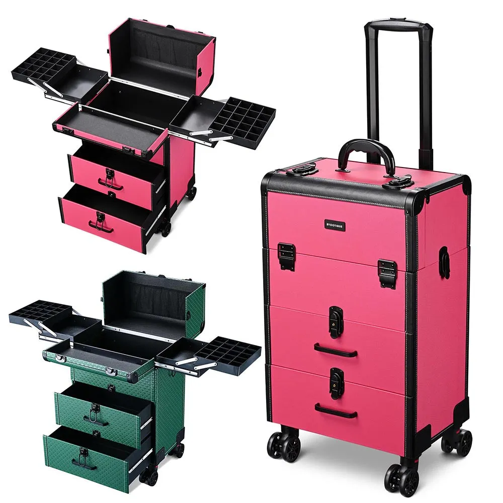 Byootique Rolling Makeup Train Case w/ Drawers