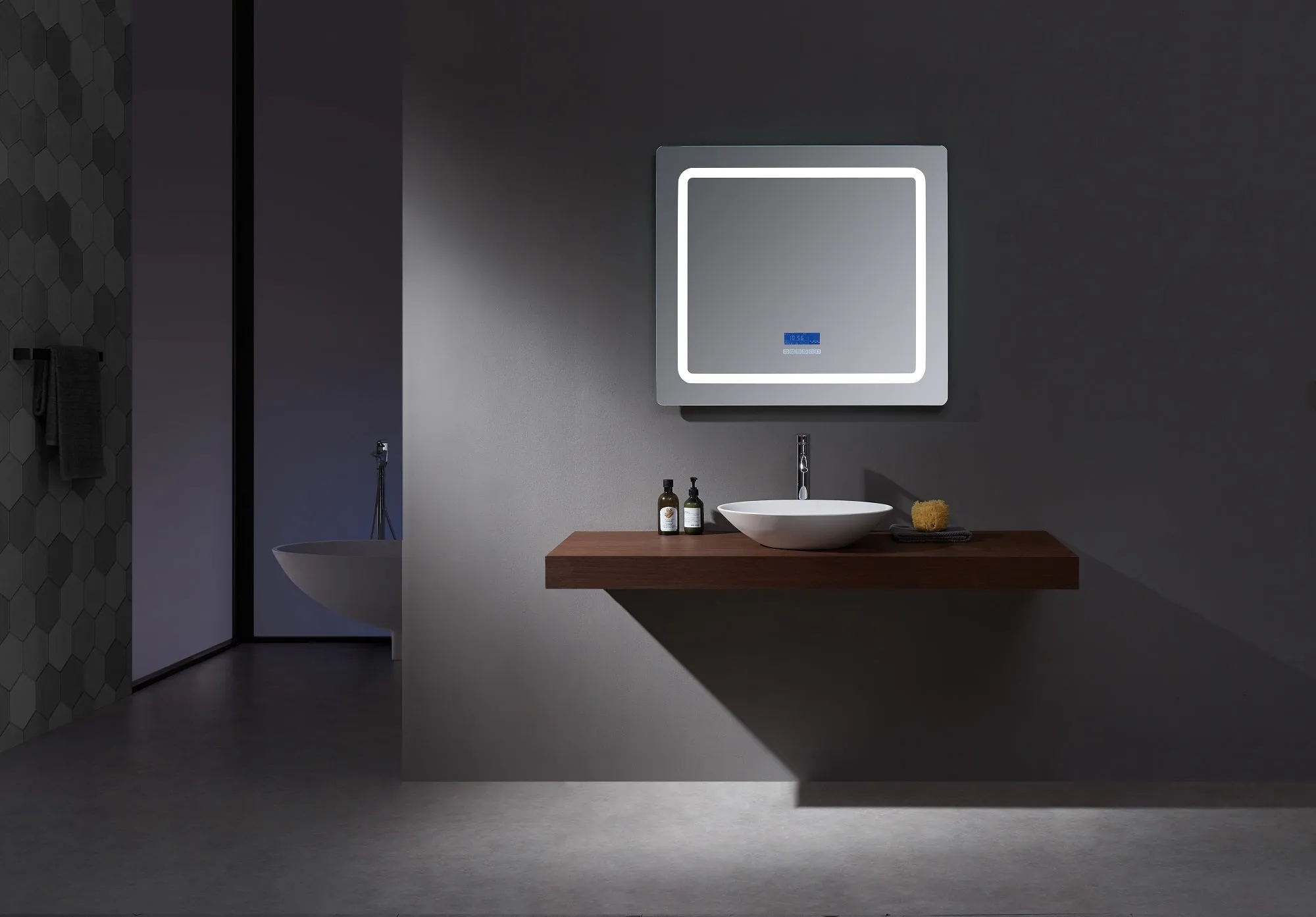 Caldona 36" Wide x 36" Tall LED Mirror w/ Defogger