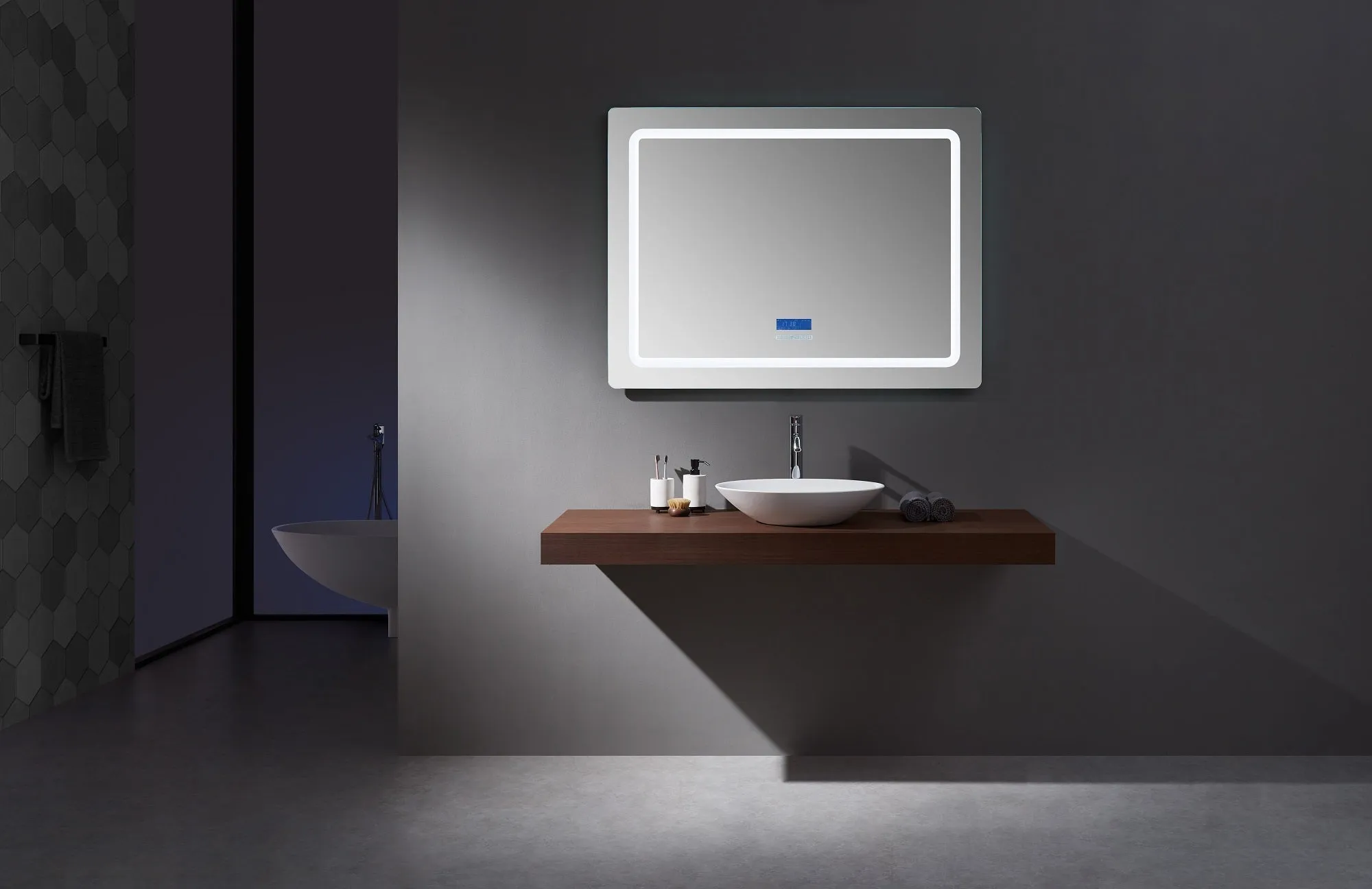 Caldona 48" Wide x 36" Tall LED Mirror w/ Defogger