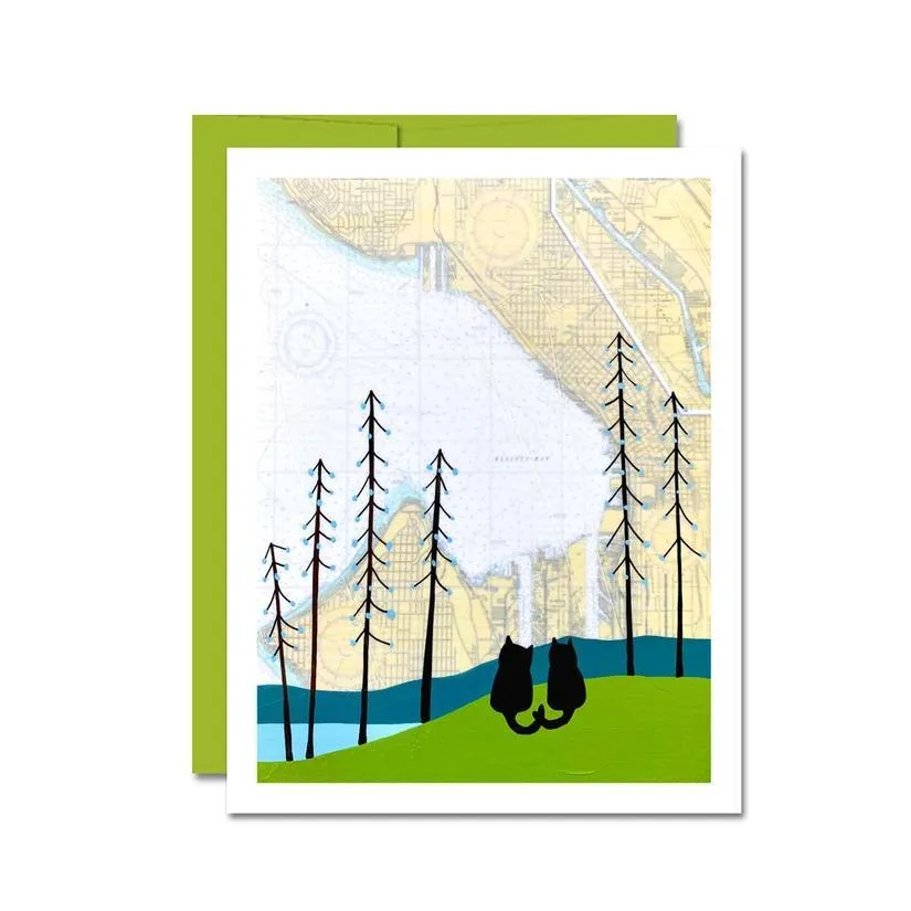 Card Set of 6 - Assorted Washington Map by Rachel Austin