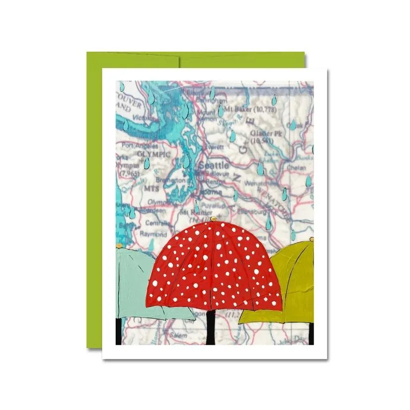 Card Set of 6 - Assorted Washington Map by Rachel Austin