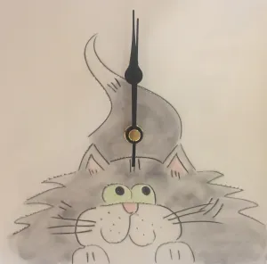 Cat Wall Clock by Stephanie Beasley