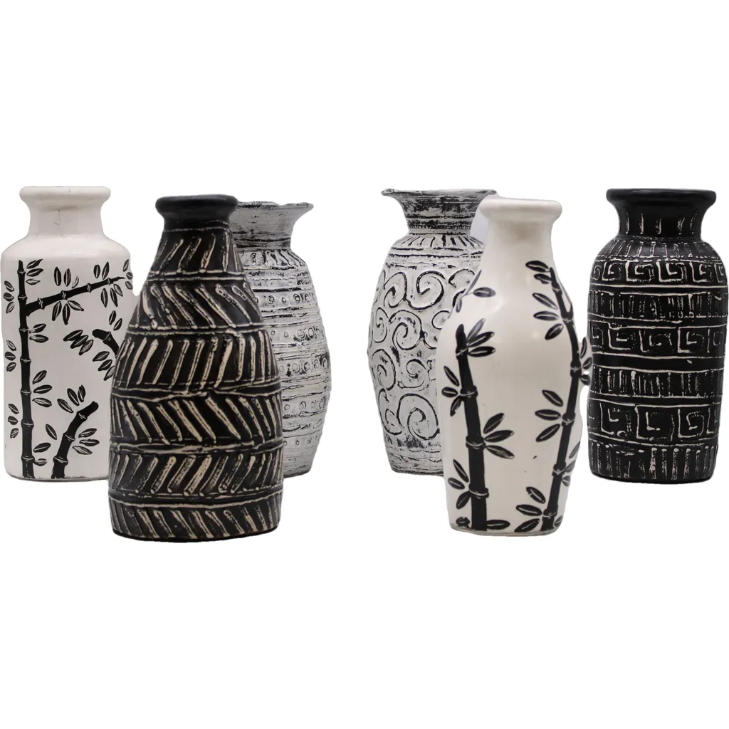 Ceramic Vases from Lombok - Indonesian pottery - Fairly Traded - Black & White