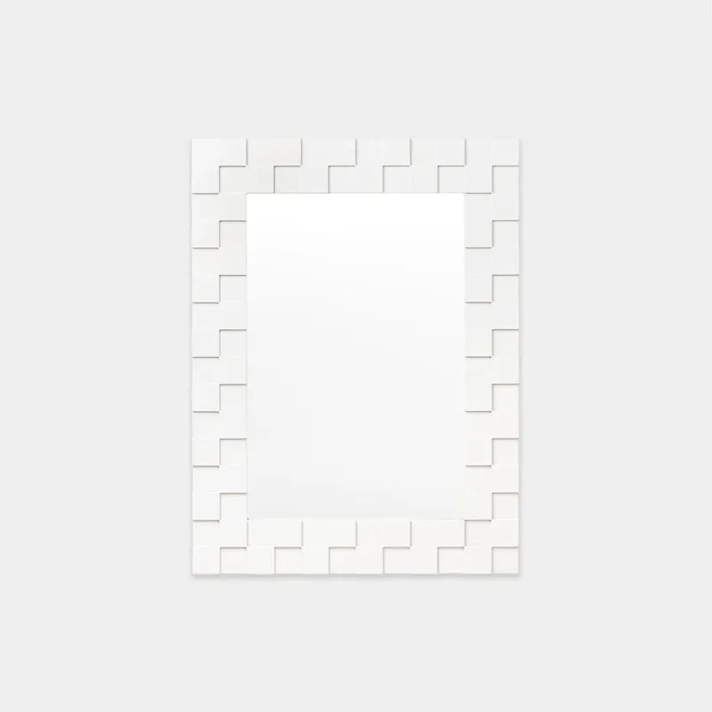 Checked Mirror 96cm x 128cm - Snow