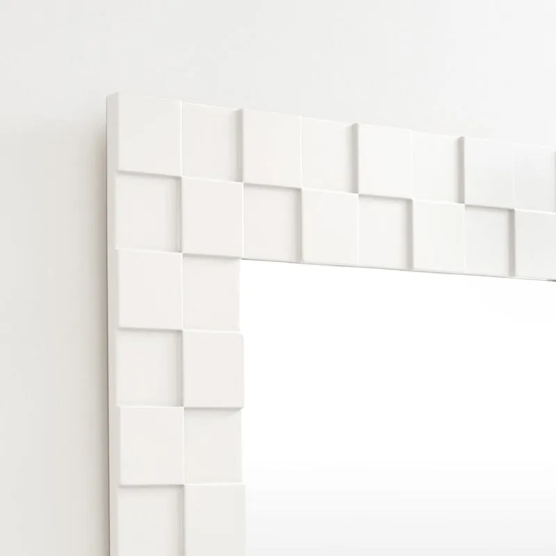Checked Mirror 96cm x 128cm - Snow