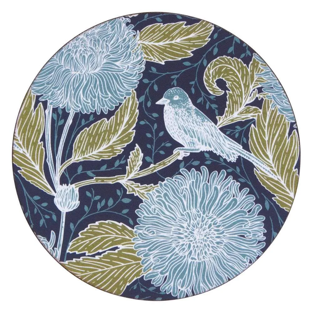 Chrysanthemum Bird Round Coasters | Set of 4