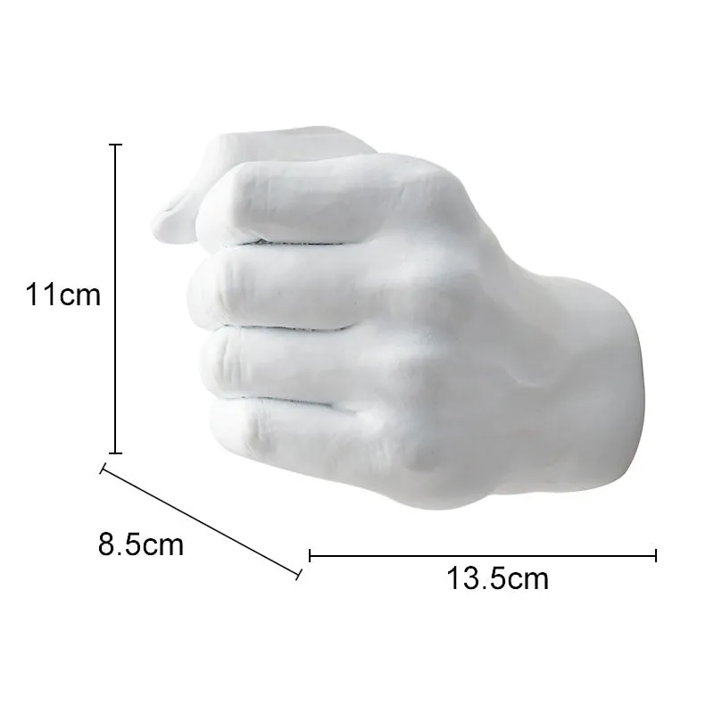 Clenched Fist Shaped Resin And Glass Wall Vase For Flower Arrangement In Your Living Room And Home Decoration