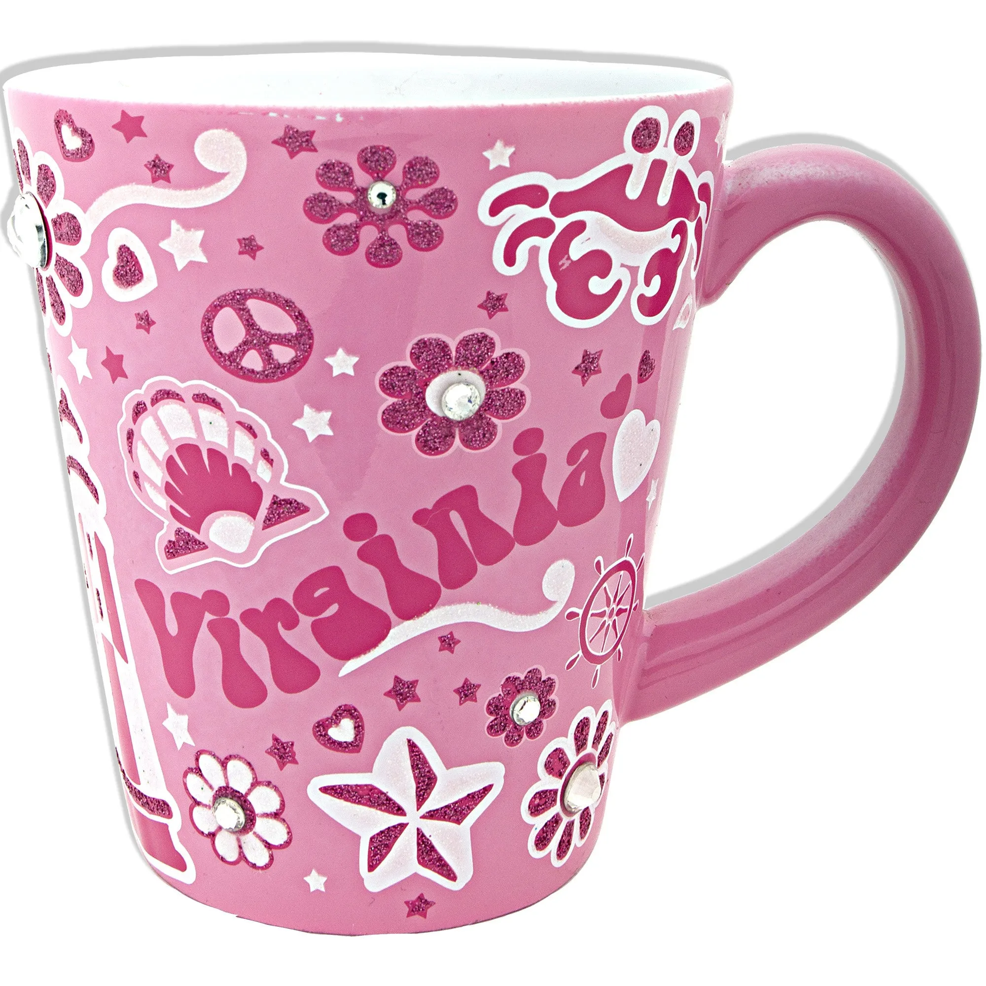 CMVA09P Coffee Mug Glitter Pink Virginia