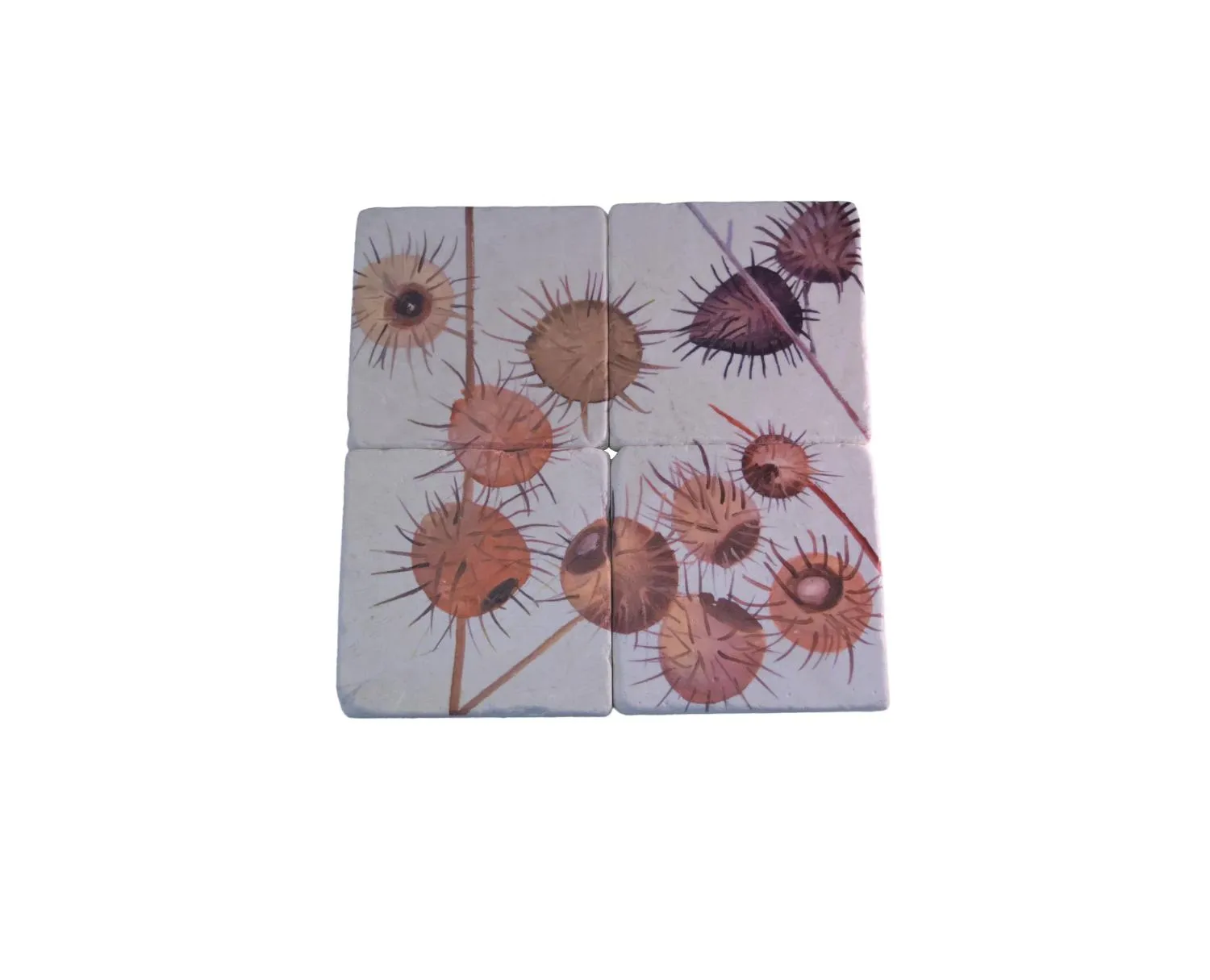 Coaster Set of 4 - Burrs on Snow