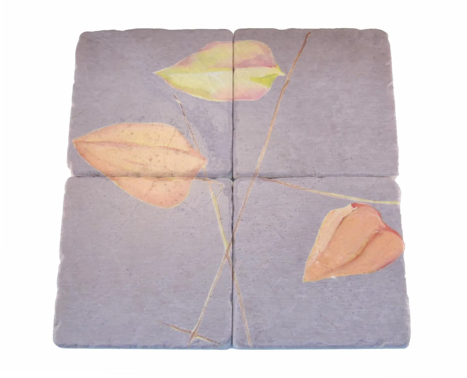 Coaster Set of 4 - Three Lanterns on Grey