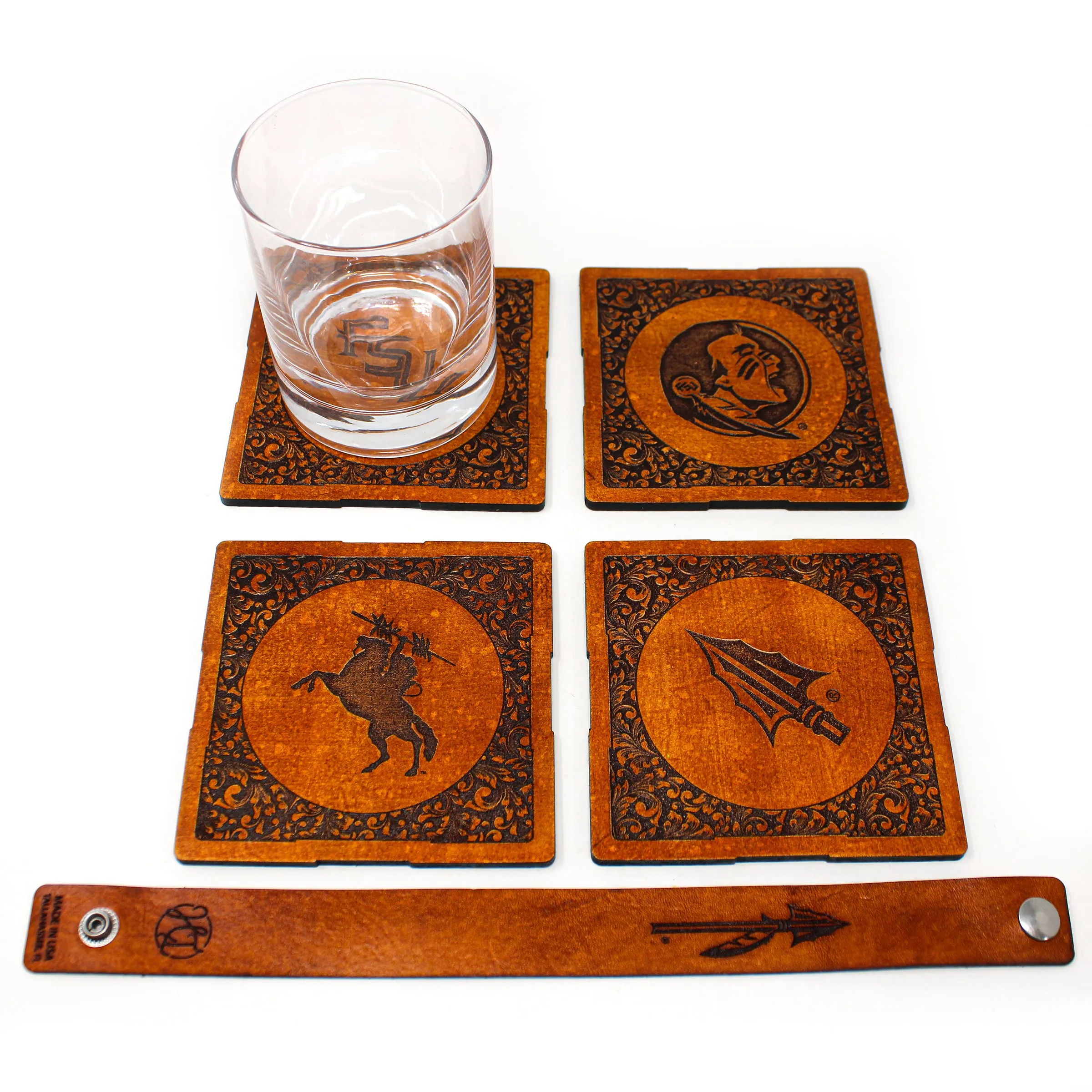 Coasters Set - Leather - FSU