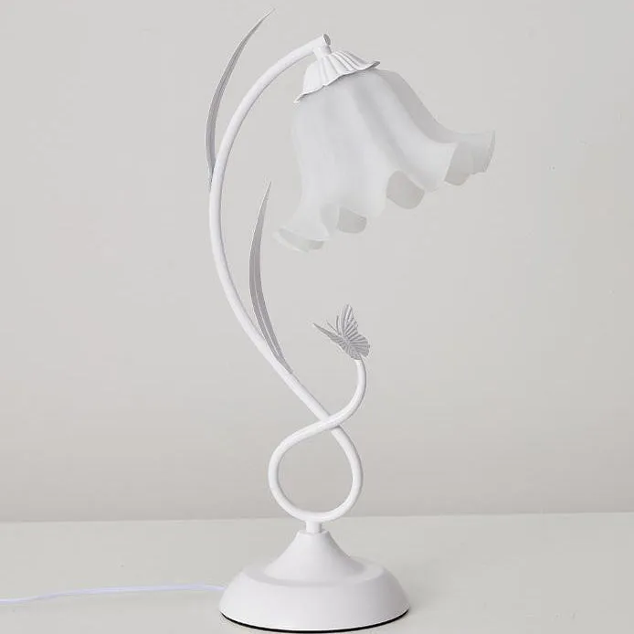 Contemporary Creative Wrought Iron Acrylic Flower 1-Light Table Lamp For Bedroom