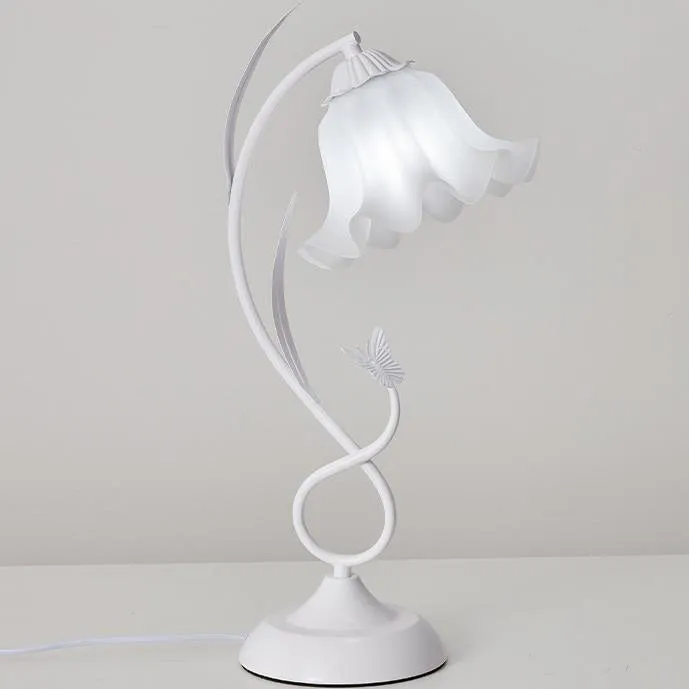 Contemporary Creative Wrought Iron Acrylic Flower 1-Light Table Lamp For Bedroom