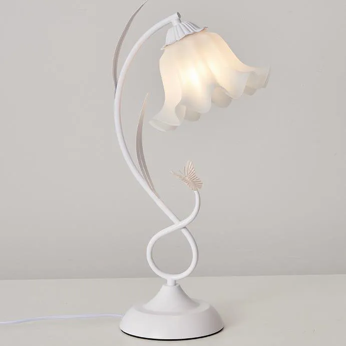 Contemporary Creative Wrought Iron Acrylic Flower 1-Light Table Lamp For Bedroom