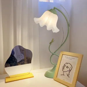 Contemporary Creative Wrought Iron Acrylic Flower 1-Light Table Lamp For Bedroom