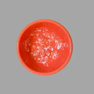 Coral White Floral Dip Bowl