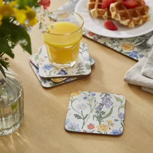 Cork-Backed Coasters "Cottage Garden"