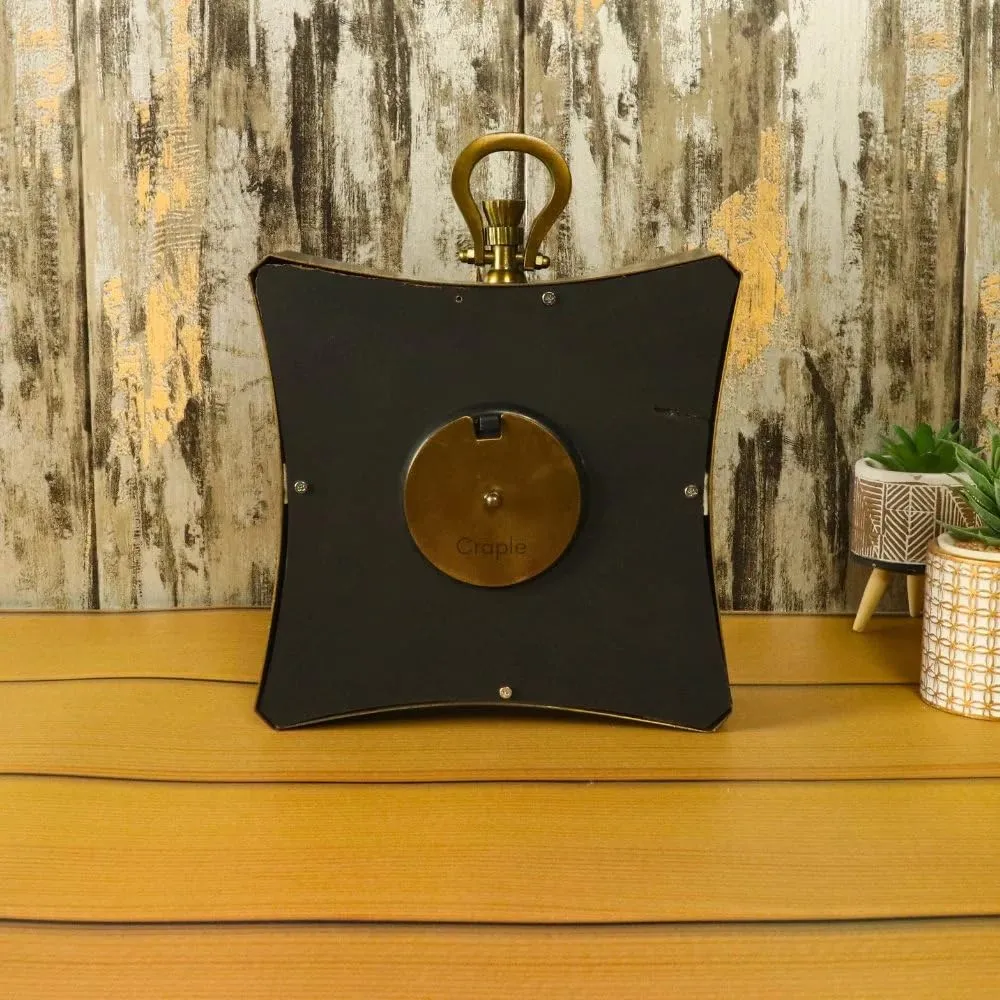 CRAPLE The Next Décor Elegant Square Metal Table Clock Iron Analog Clock for Shelves Table Home Office Desk Décor- Style Study, Living Room Decor
