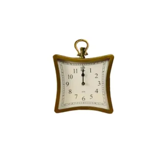CRAPLE The Next Décor Elegant Square Metal Table Clock Iron Analog Clock for Shelves Table Home Office Desk Décor- Style Study, Living Room Decor