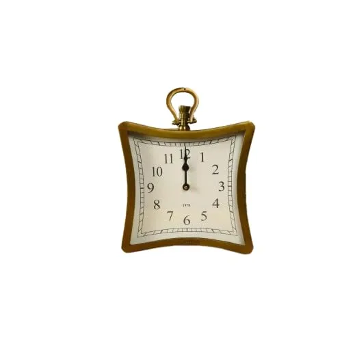 CRAPLE The Next Décor Elegant Square Metal Table Clock Iron Analog Clock for Shelves Table Home Office Desk Décor- Style Study, Living Room Decor