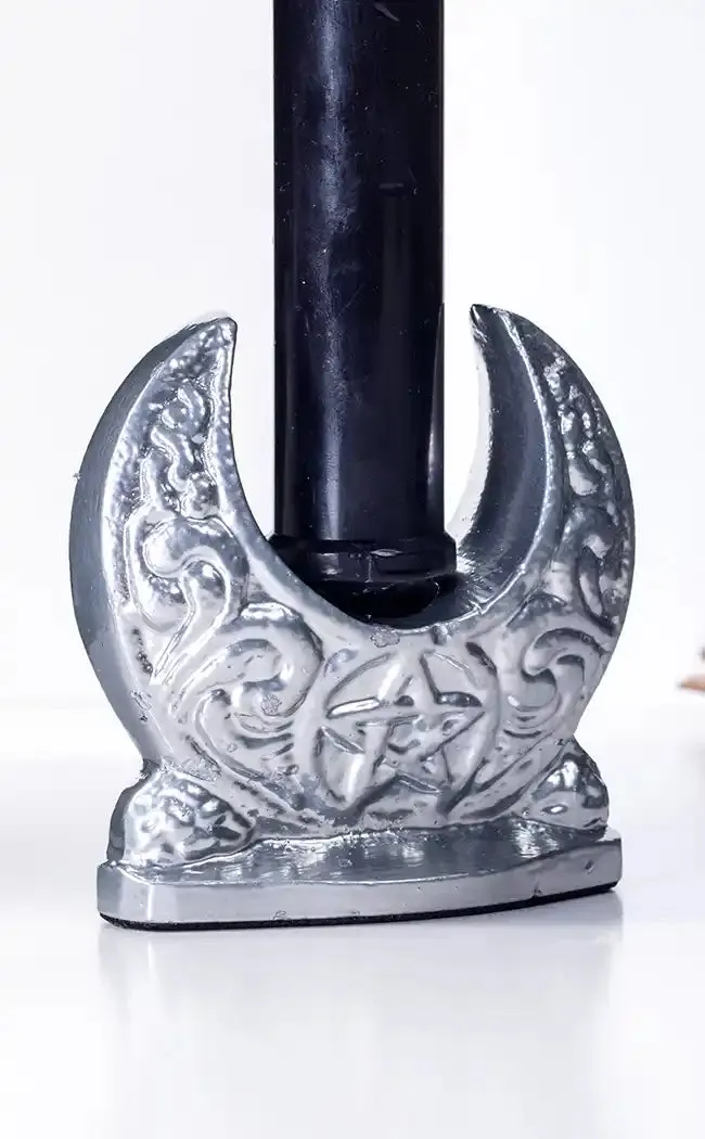 Crescent Moon Candle Holder | Silver