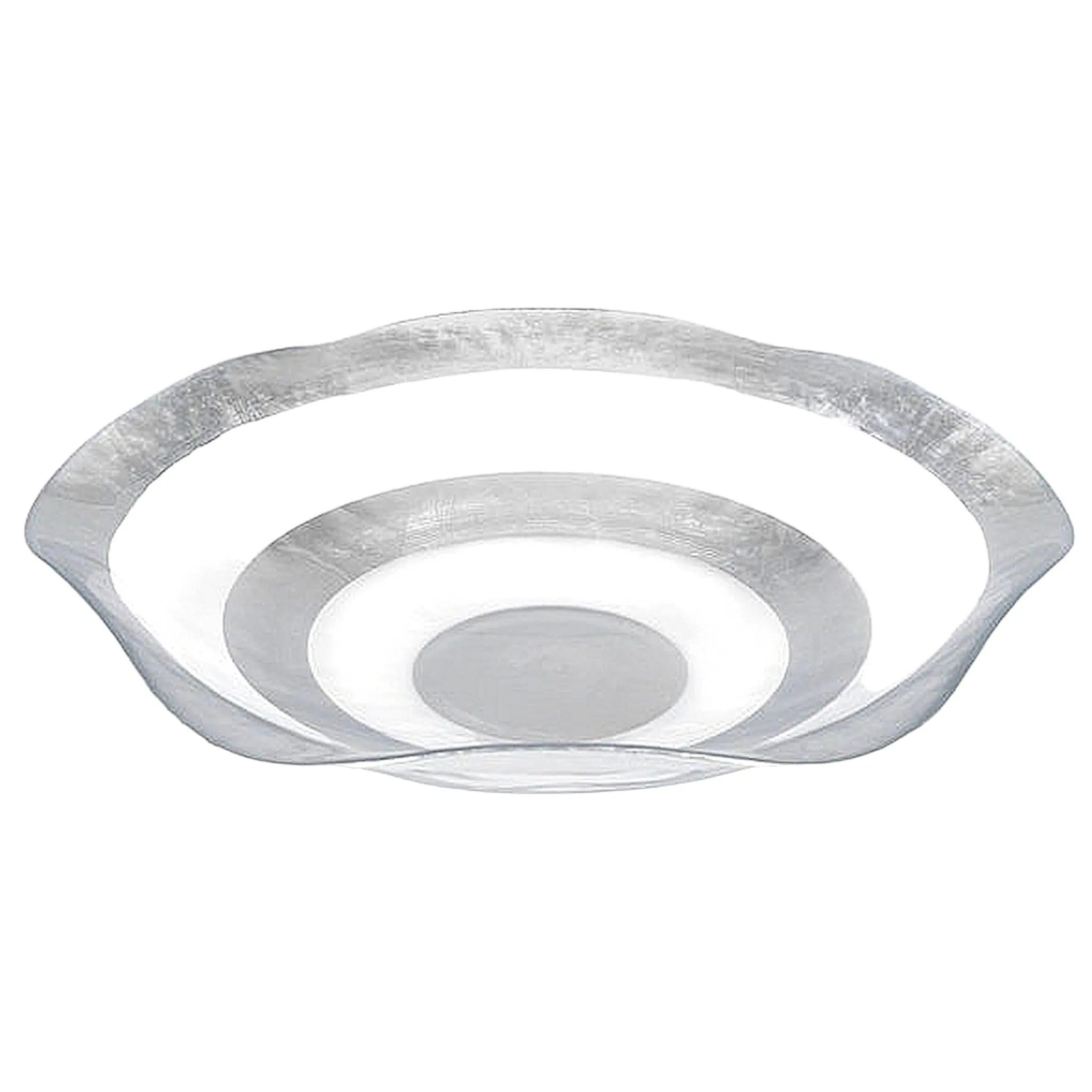 Crystal Glass 16 inches Decorative Bowl | Silverleaf Wave Design