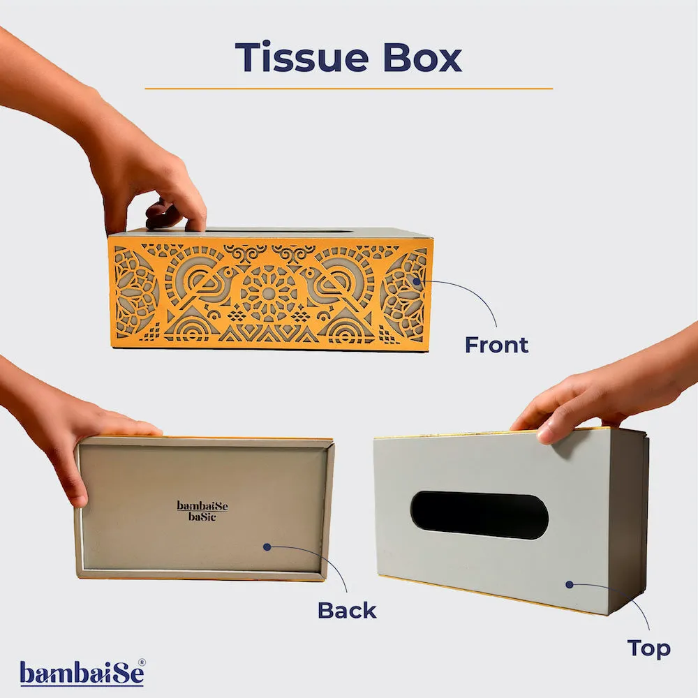 Cutwork Tissue Box (Grey Gold)