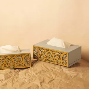 Cutwork Tissue Box (Grey Gold)