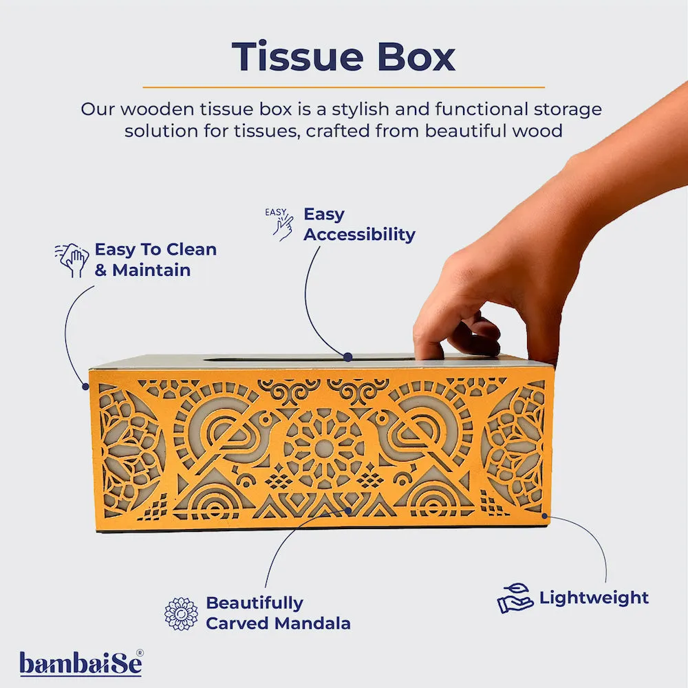 Cutwork Tissue Box (Grey Gold)