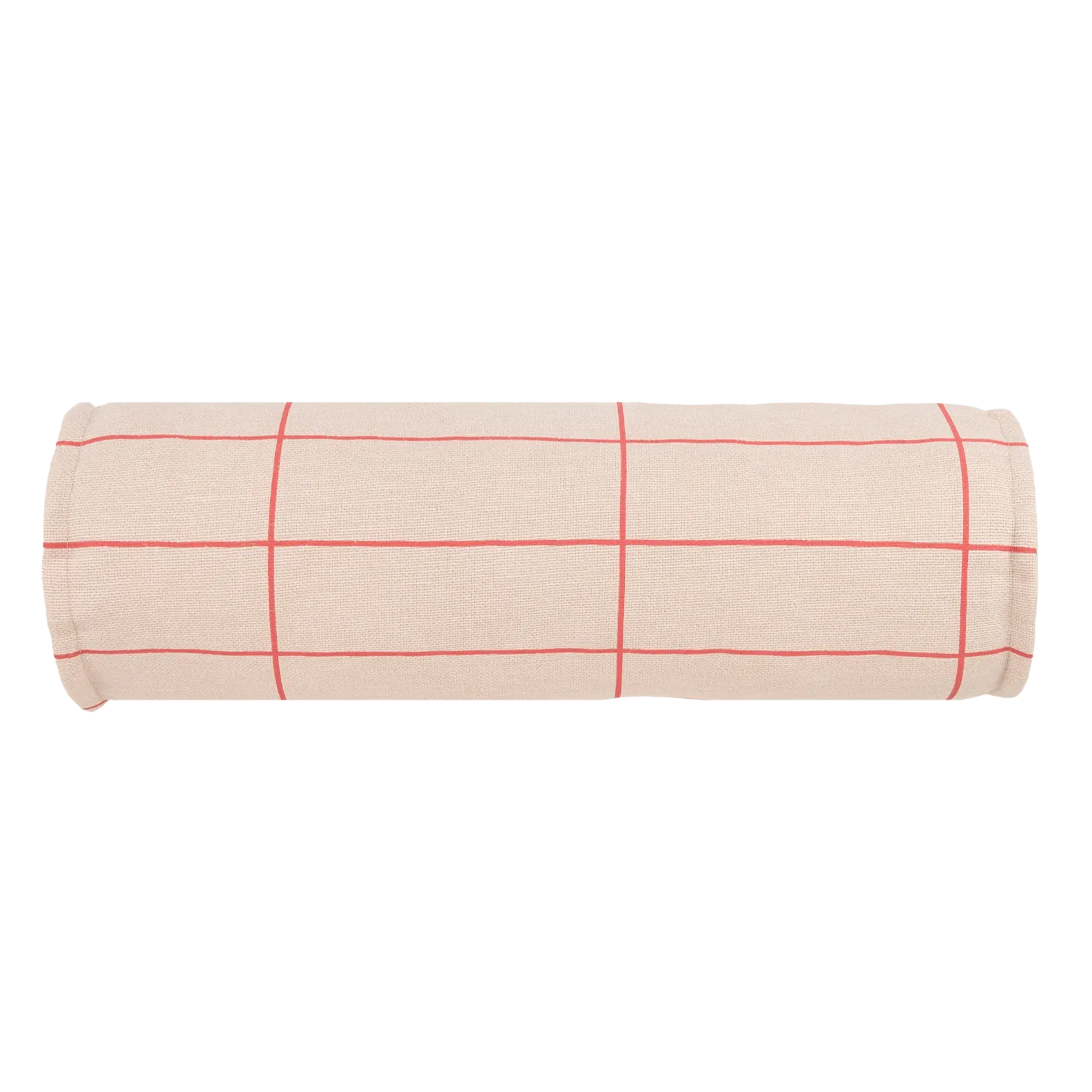 Cylinder Cushion Vibes - Pink Red Grid