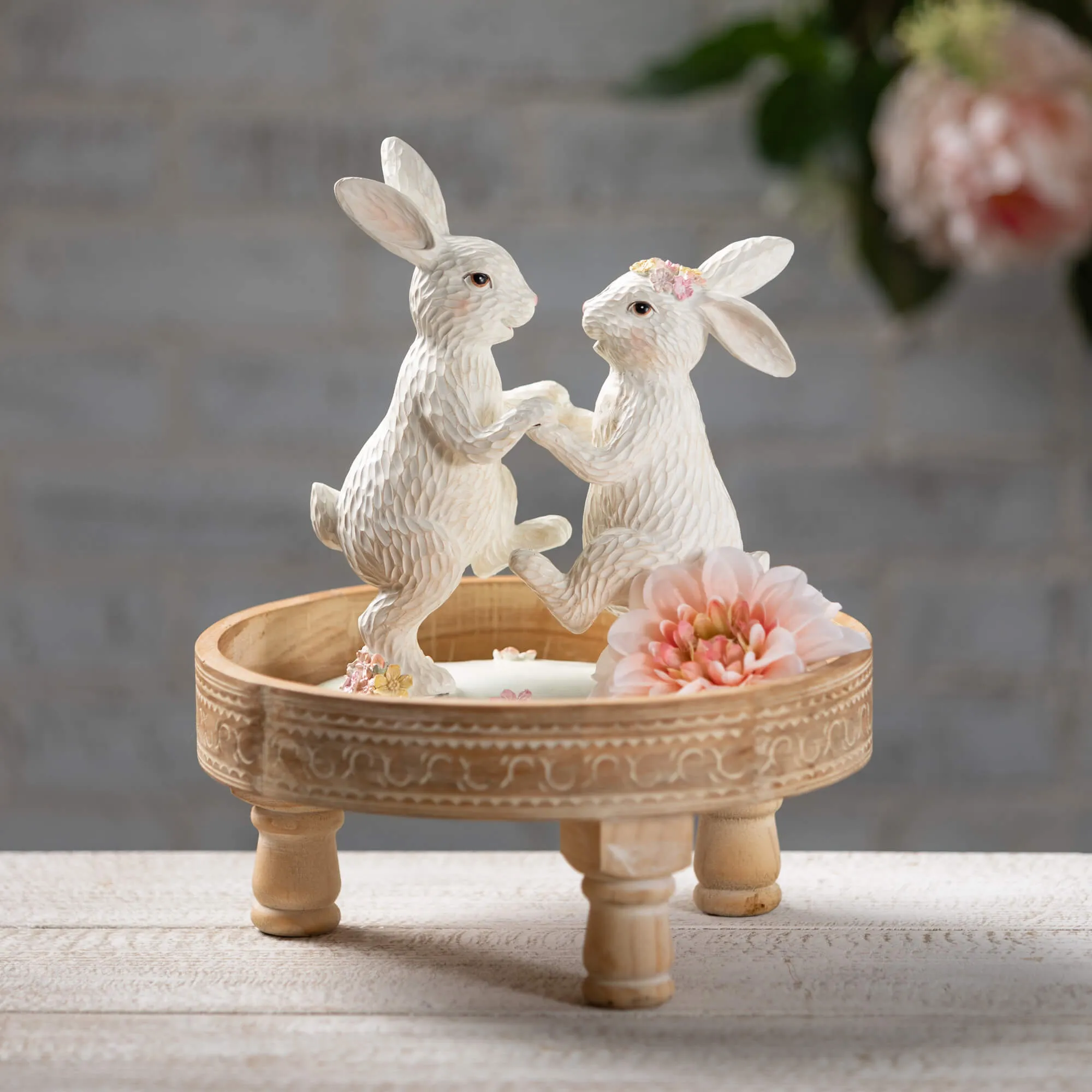 Dancing Tabletop Bunny Statue