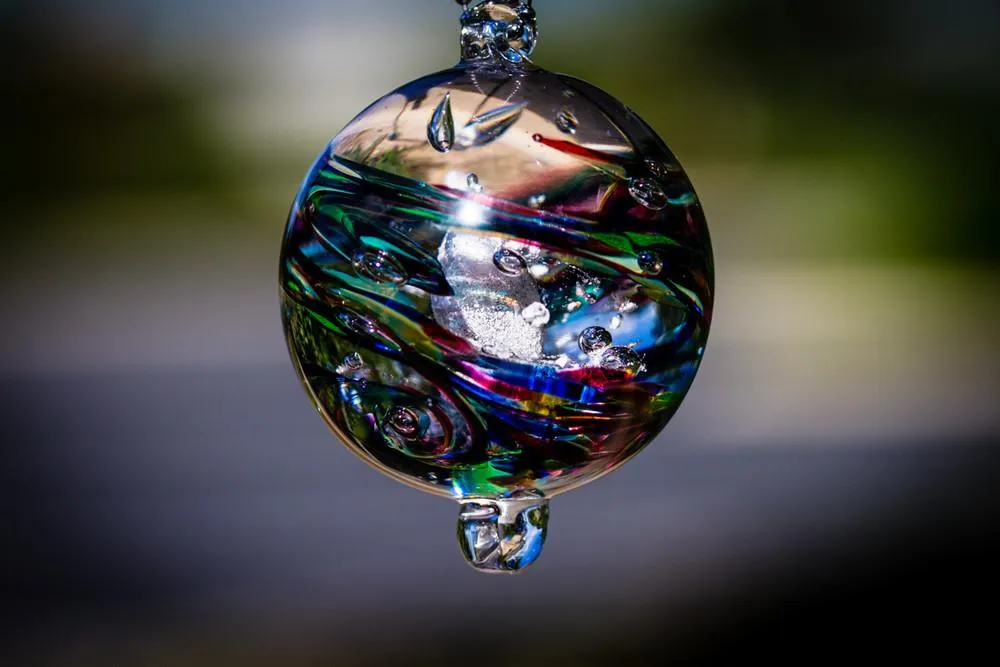 Dark Confetti Orb with Cremation Ashes
