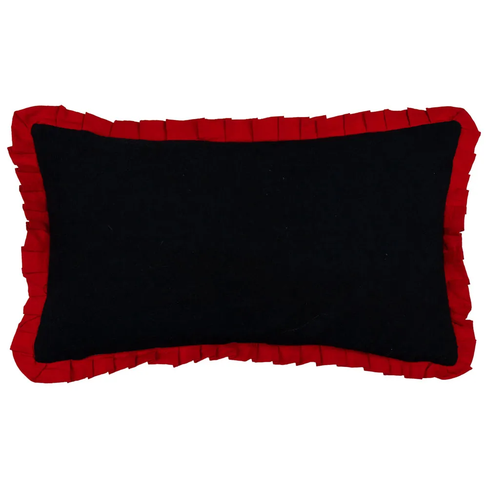 Darkling Beetles Embroidered Velvet Cushion Crimson/Black