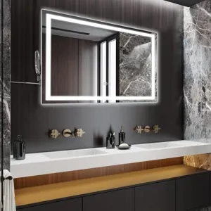 DAZZLIZE MIRROR wall mirror bathroom mirror with touch sensor and three light colors Stylish mirror for dining room, washroom, hallway and dressing area- rectangular shape-size=(24x30) inch-W3.