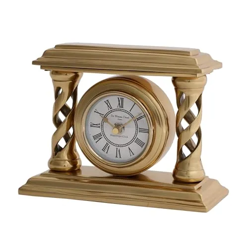 Decor de Maison Brings Velor Table Clock in Gold for Home Decor Table Decor Livingroom Bedroom Study Table & Office Desk