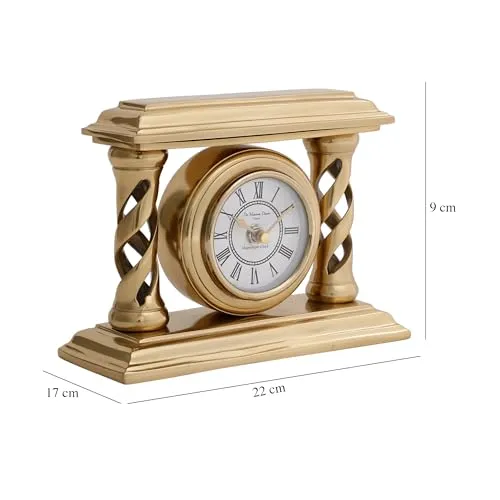 Decor de Maison Brings Velor Table Clock in Gold for Home Decor Table Decor Livingroom Bedroom Study Table & Office Desk