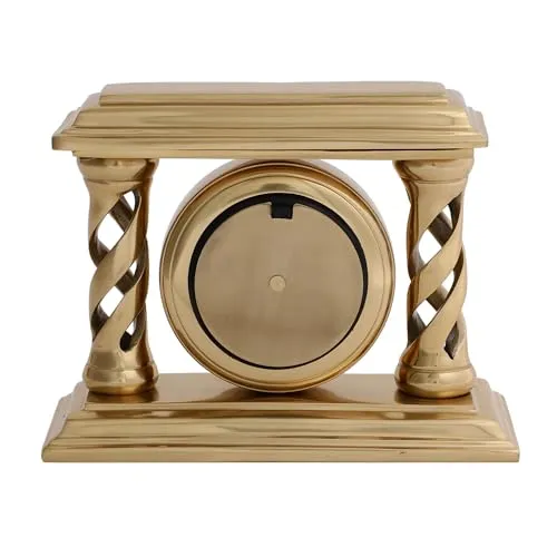 Decor de Maison Brings Velor Table Clock in Gold for Home Decor Table Decor Livingroom Bedroom Study Table & Office Desk