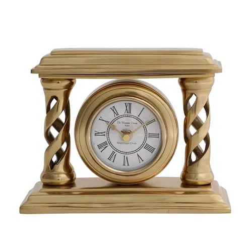 Decor de Maison Brings Velor Table Clock in Gold for Home Decor Table Decor Livingroom Bedroom Study Table & Office Desk