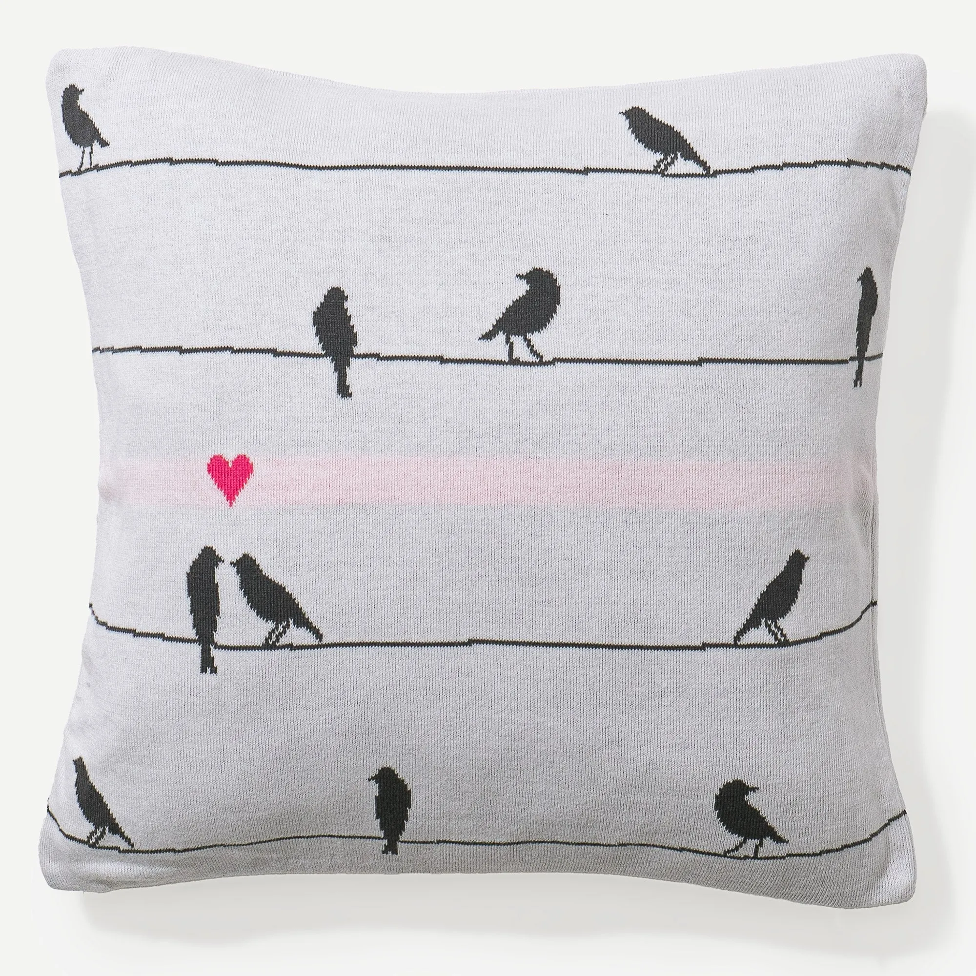 Decorative Cushion Cover 47 x 47cm - Knitted Bird