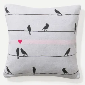 Decorative Cushion Cover 47 x 47cm - Knitted Bird