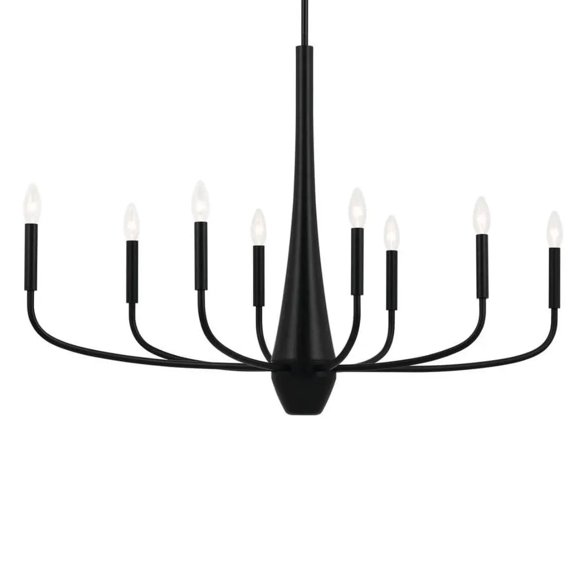 Deela 41" 8-Light Oval Chandelier 1-Tier, Black Finish