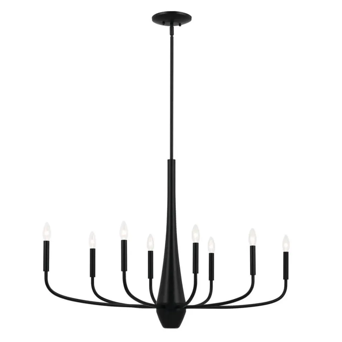 Deela 41" 8-Light Oval Chandelier 1-Tier, Black Finish