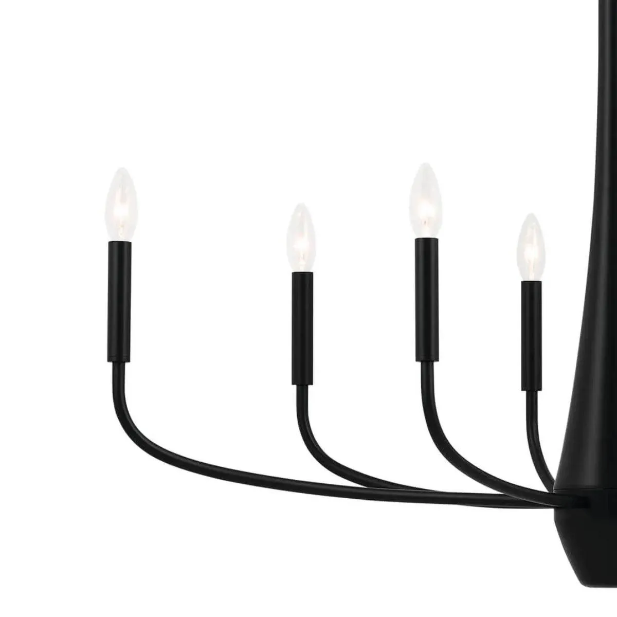 Deela 41" 8-Light Oval Chandelier 1-Tier, Black Finish