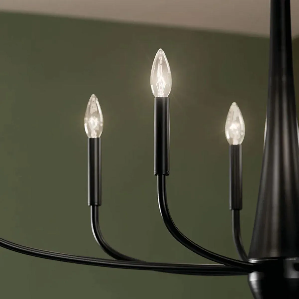 Deela 41" 8-Light Oval Chandelier 1-Tier, Black Finish